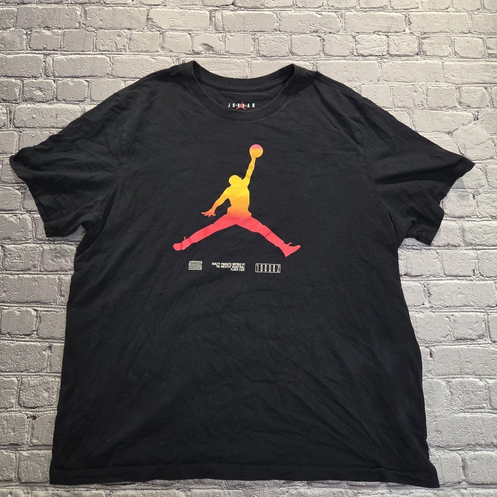 Air Jordan T-Shirt Mens XXL 2XL Standard Fit Basketball Gym Black